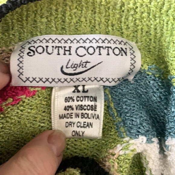 Vintage 1980s South Cotton Light Full Zip Cardigan size XL - Picture 7 of 7